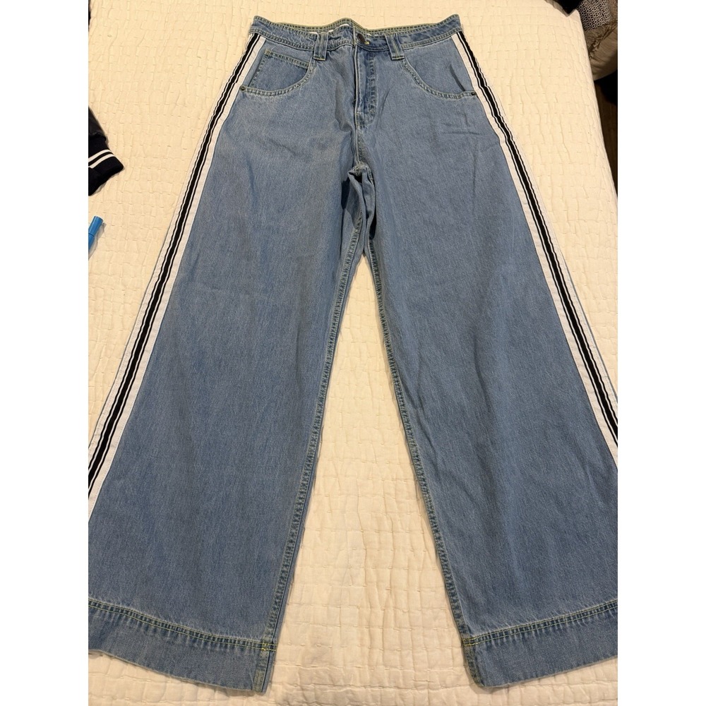 ALAB Jeans Mens Size 34  Black Super Baggy Y2K Mega Rave Loose Baggy Jeans